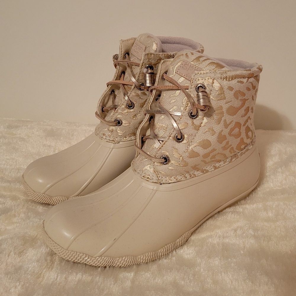 NEW! Sperry Saltwater Metallic Jacquard Duck Boot